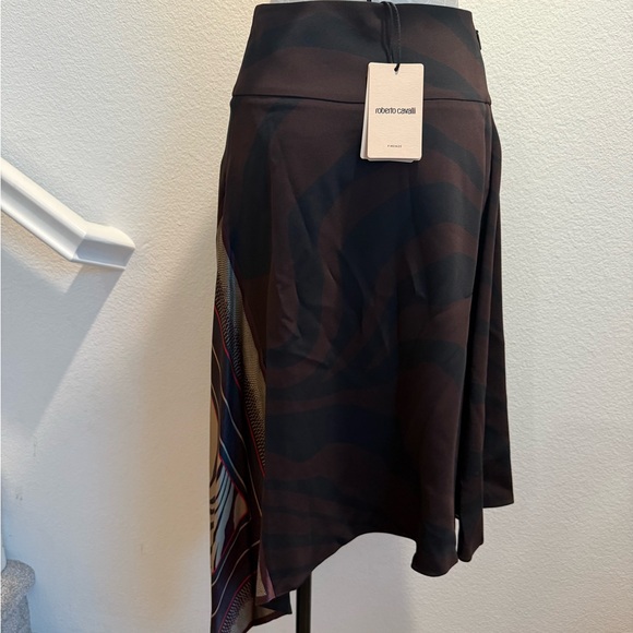 Roberto Cavalli zebra print asymmetric skirt animal print silk It. 42 US medium - Picture 3 of 5